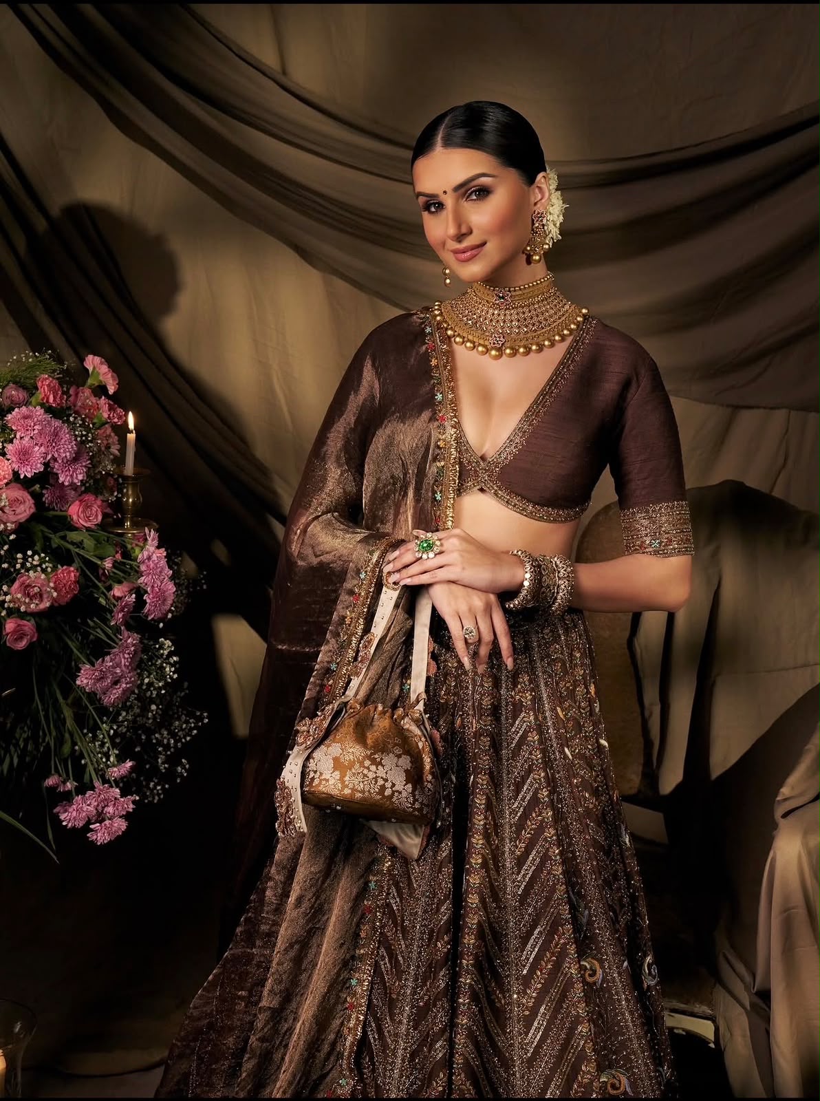 Mocha Majesty Bridal Lehenga