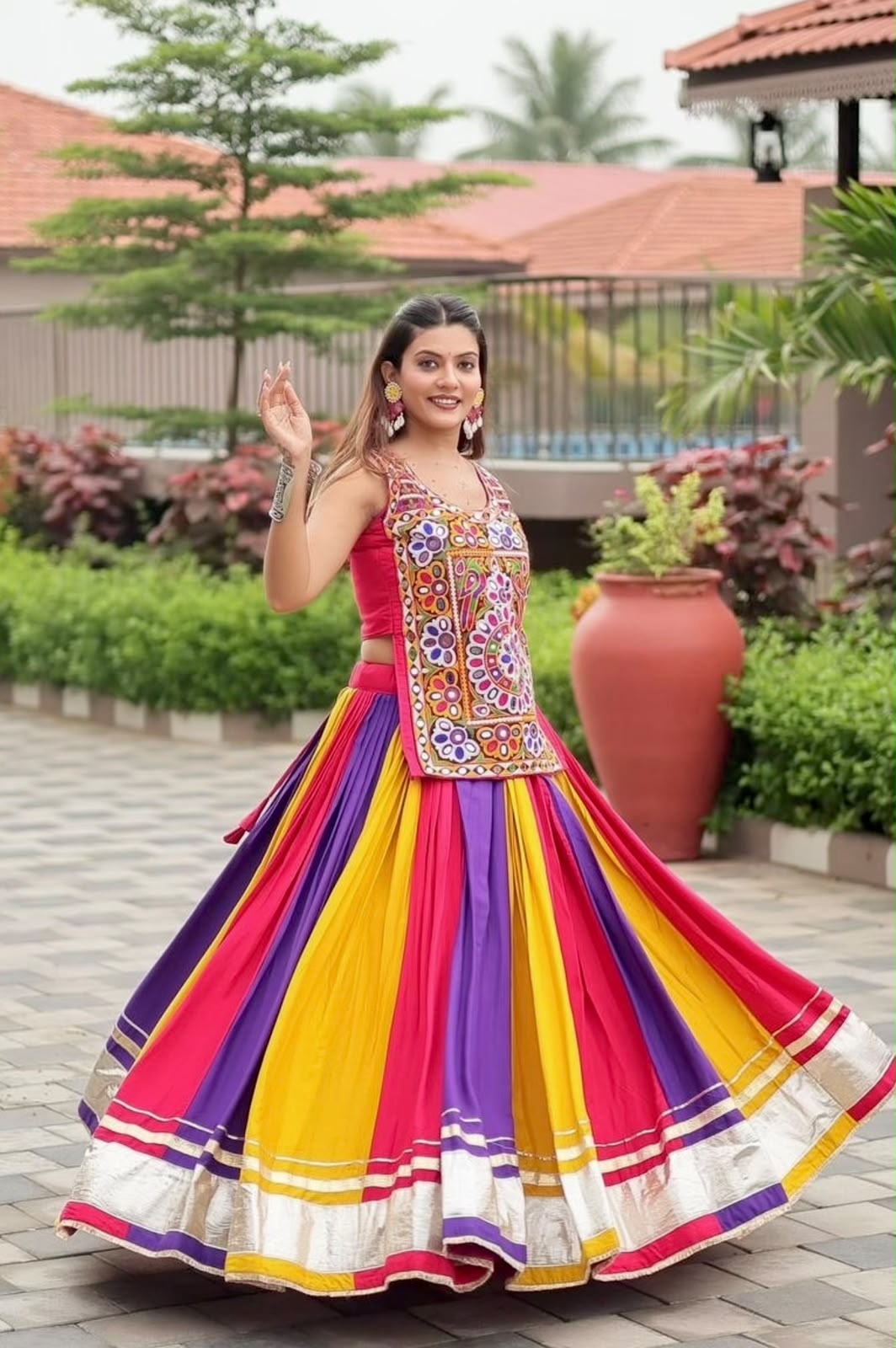 Navrang Gamathi Mirror Work Lehenga Choli Set