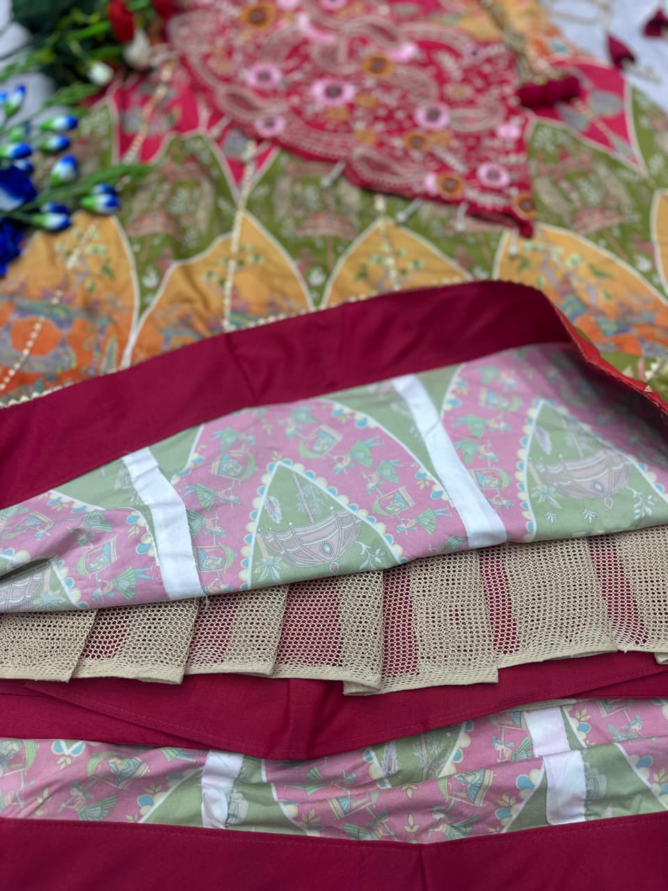 Super Embroidery Coding work  Lehengha choli