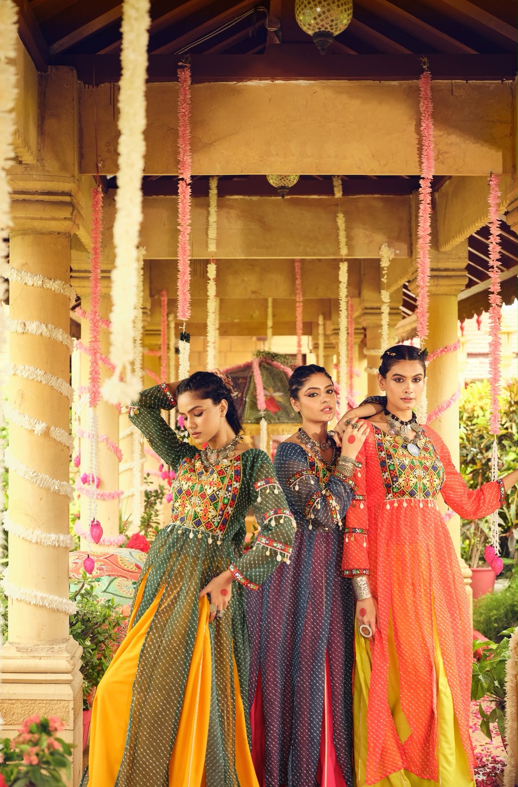 Vibrant Heritage Georgette & Rayon Ensemble