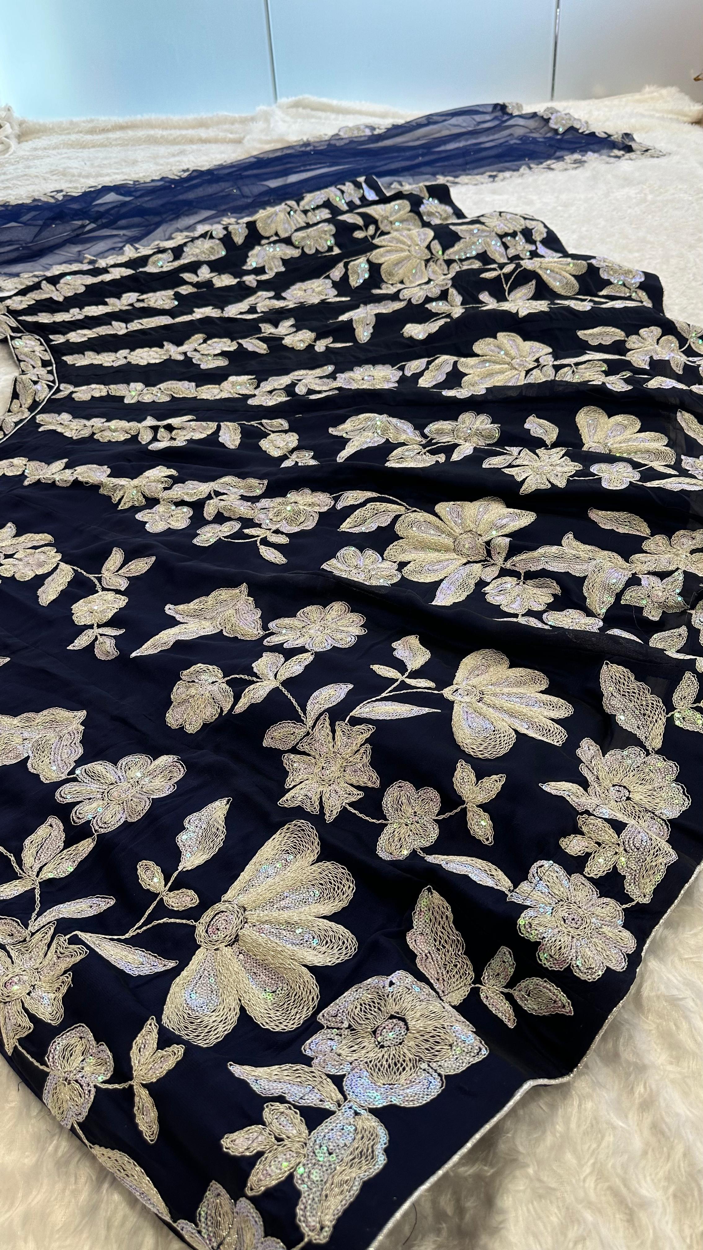 Royal Blossom Sequins Embroidered Lehenga Set