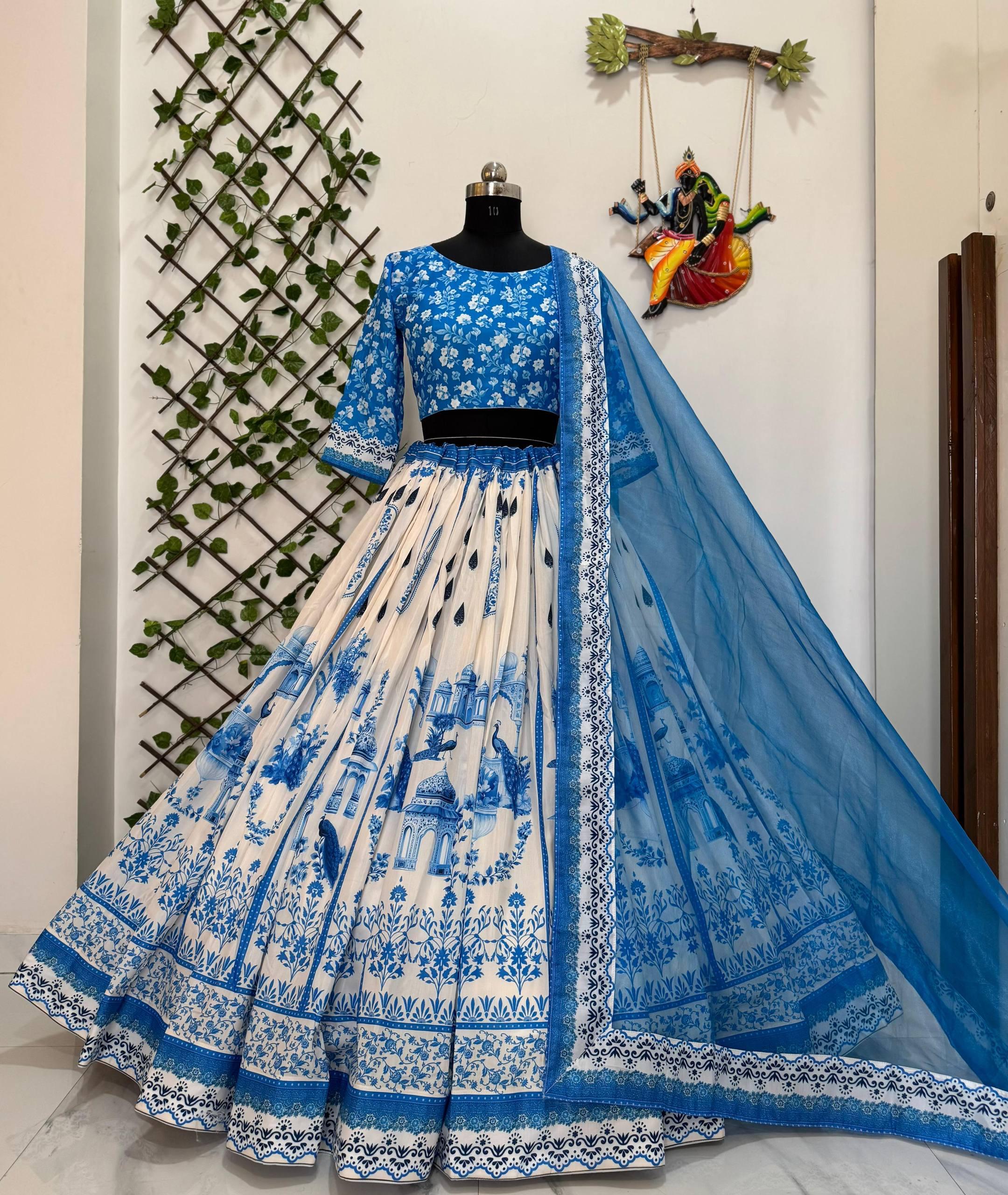 Cobalt Bloom Lehenga