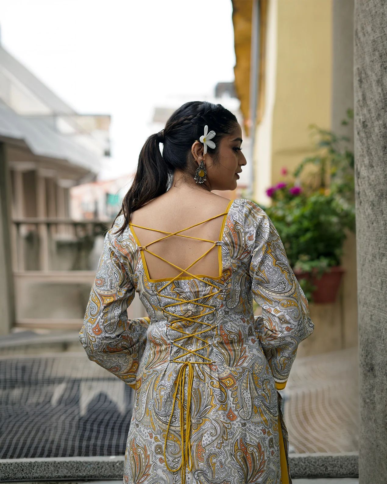 Mustard Paisley Farshi Suit Set