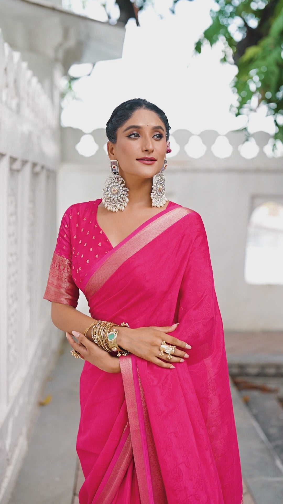 Draped in Chinon charm saree