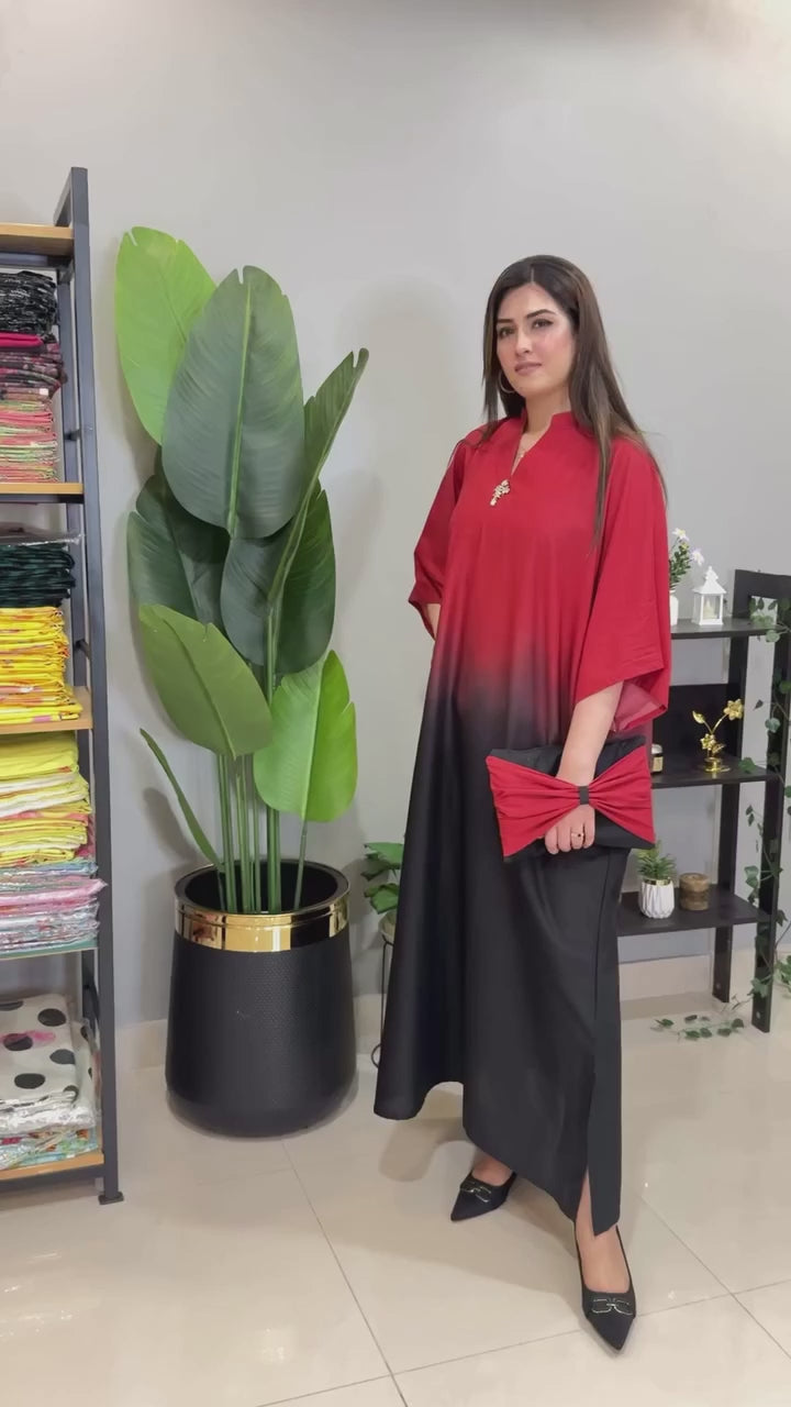 Red Black Kaftan (STITCHED)