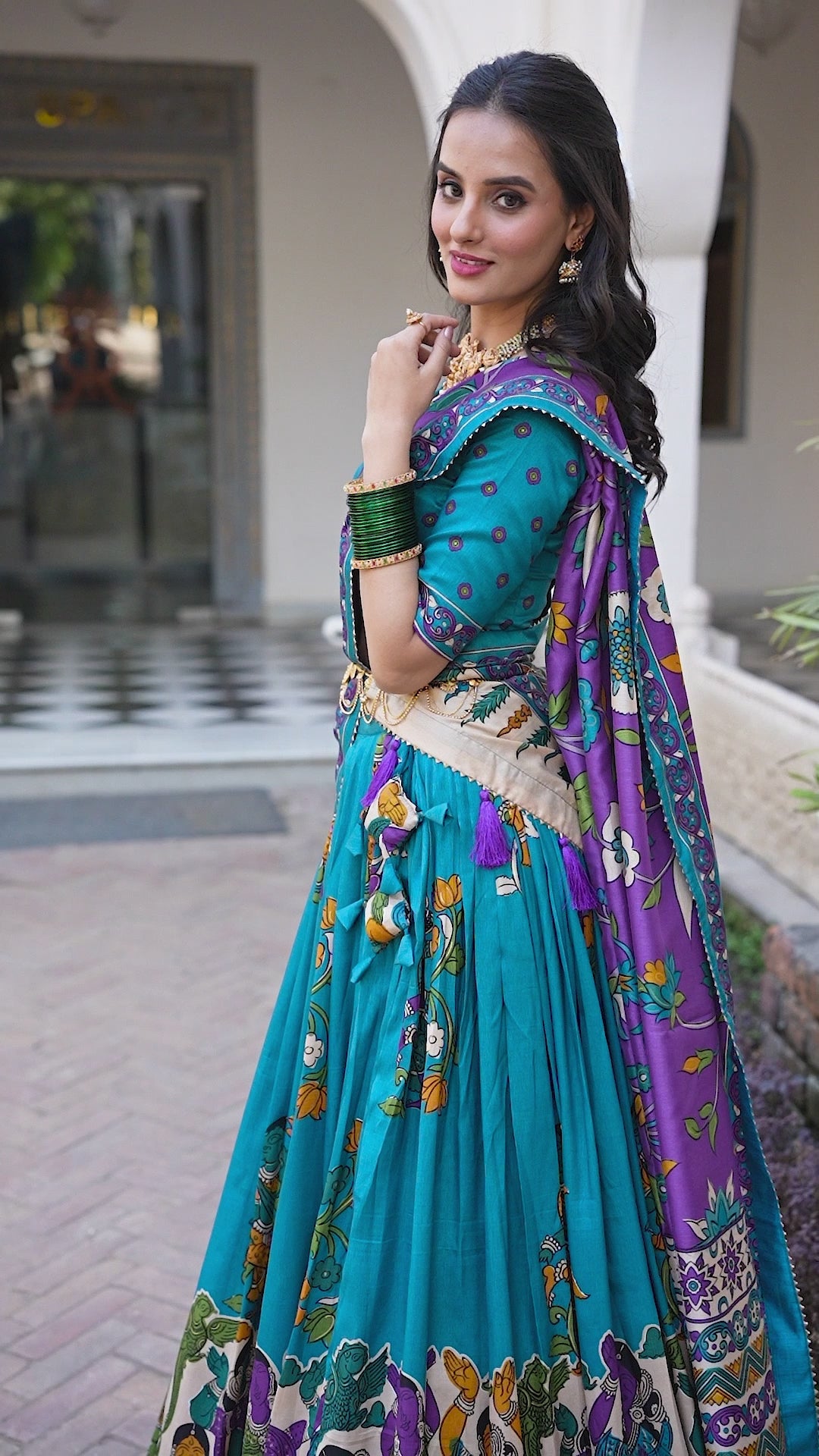 Kalamkari Radiance – Tussar Silk Lehenga