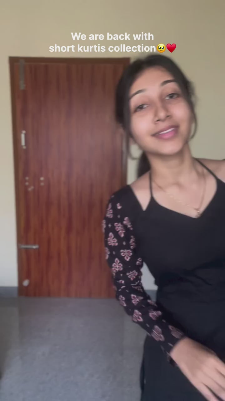 Truffle Black Cotton Kurti