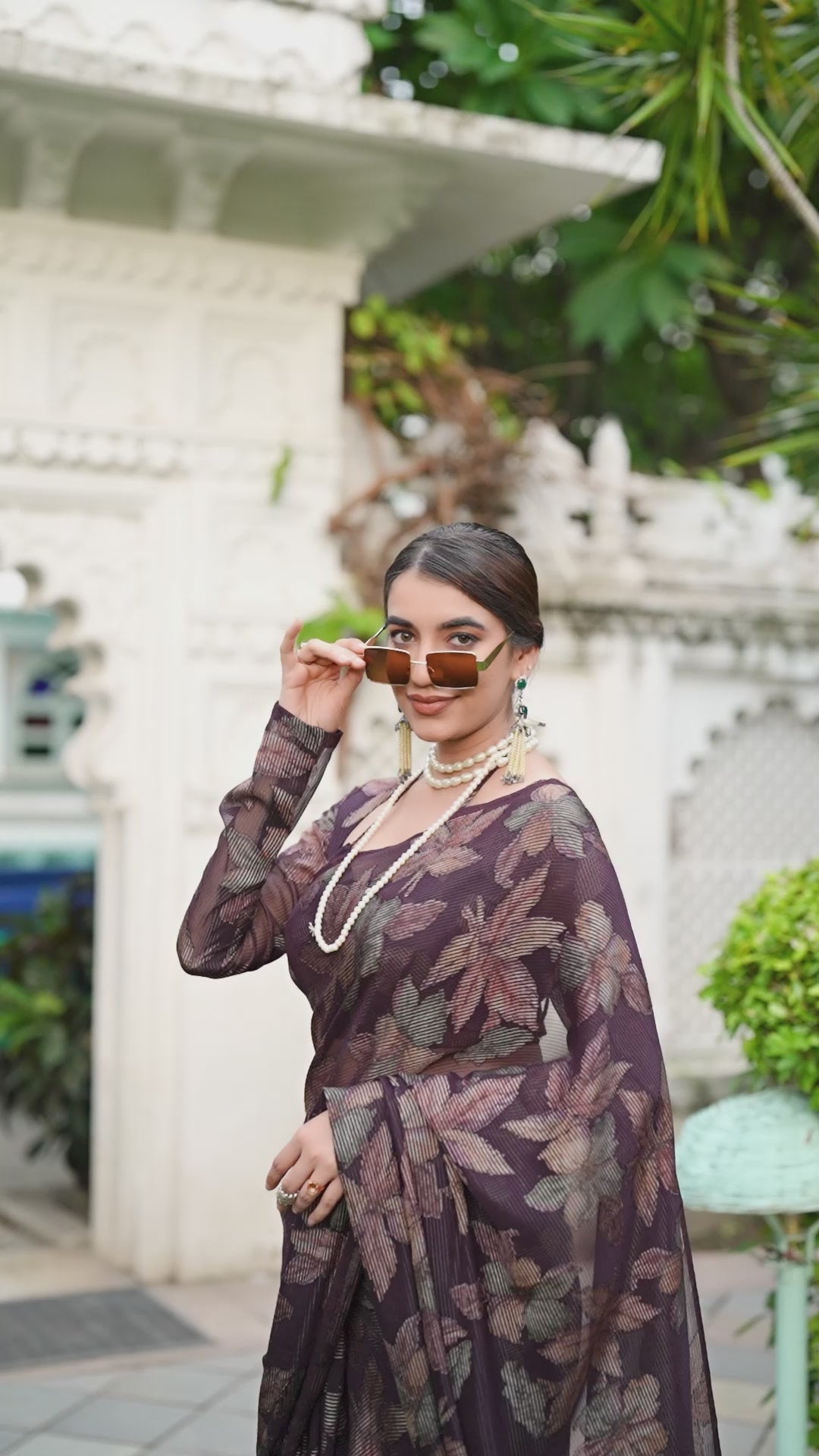 Floral Lurex Brasso saree