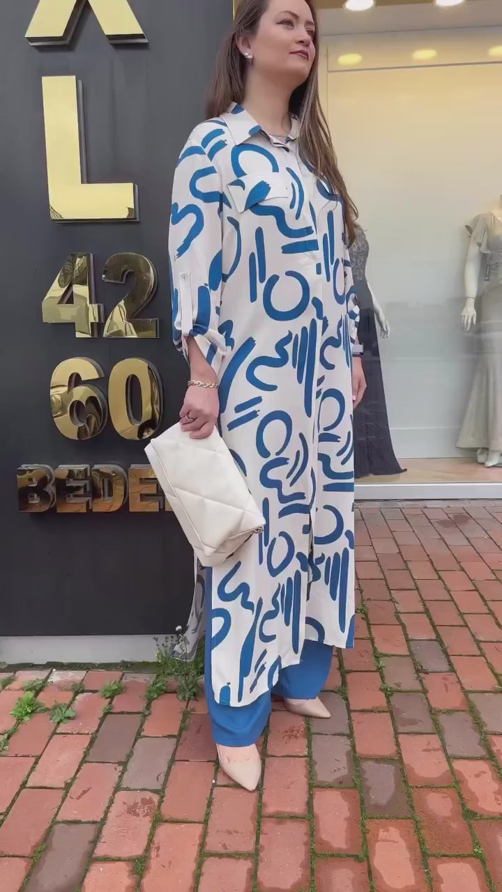 Blue Abstract Co-Ord Set