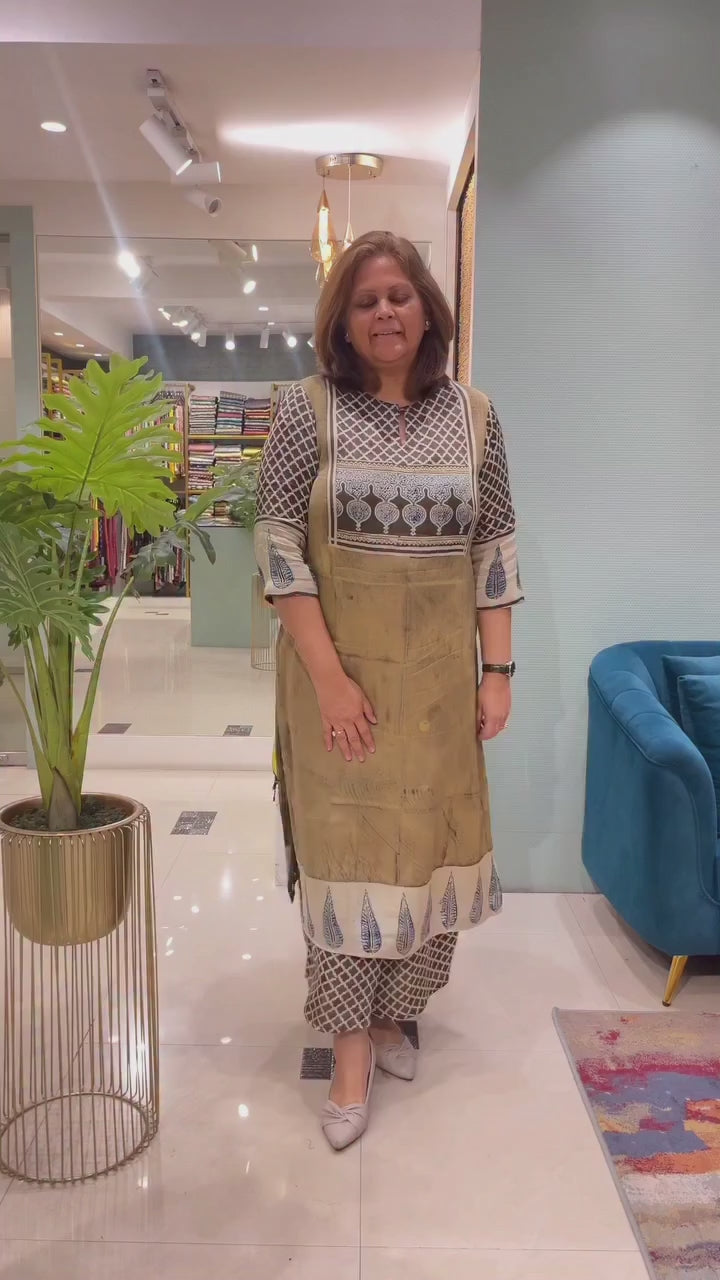 Royal Ajrakh Kurta with Bottom set