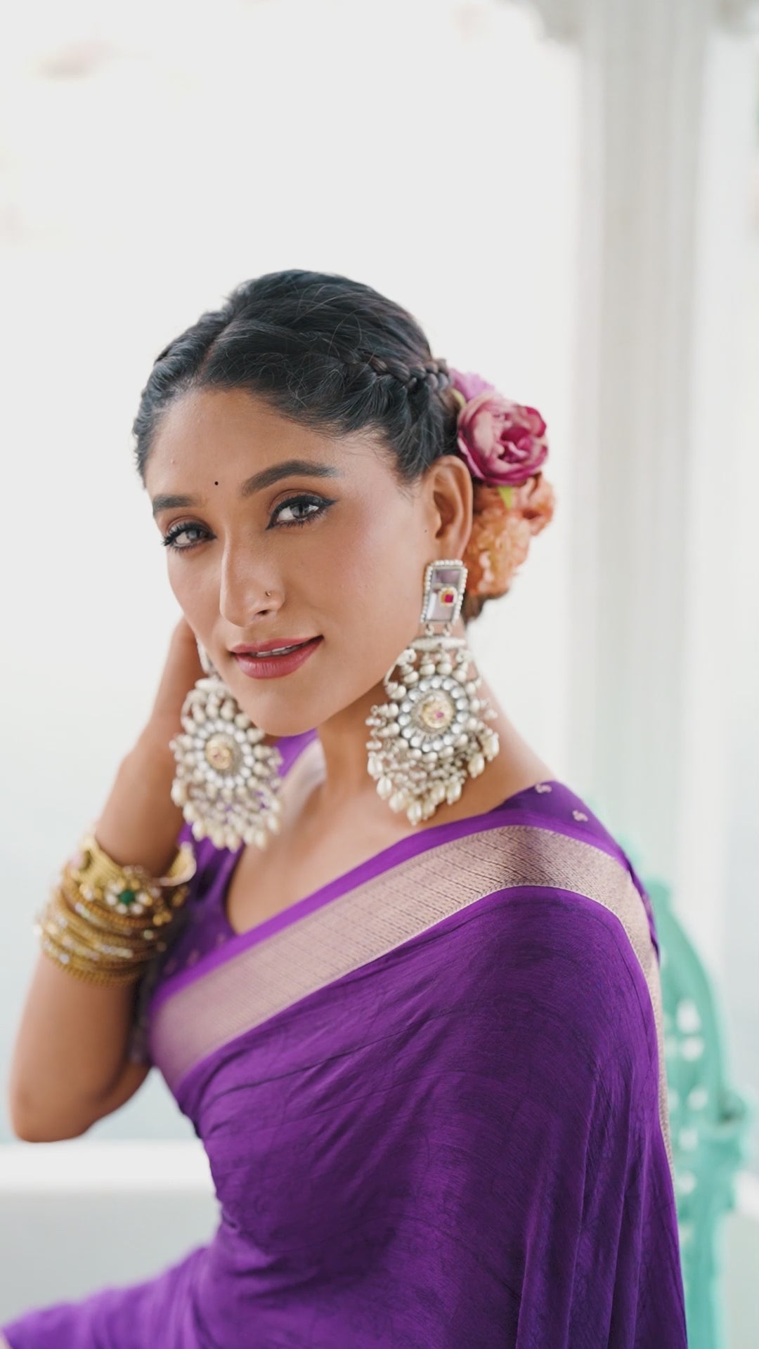 Draped in Chinon charm saree