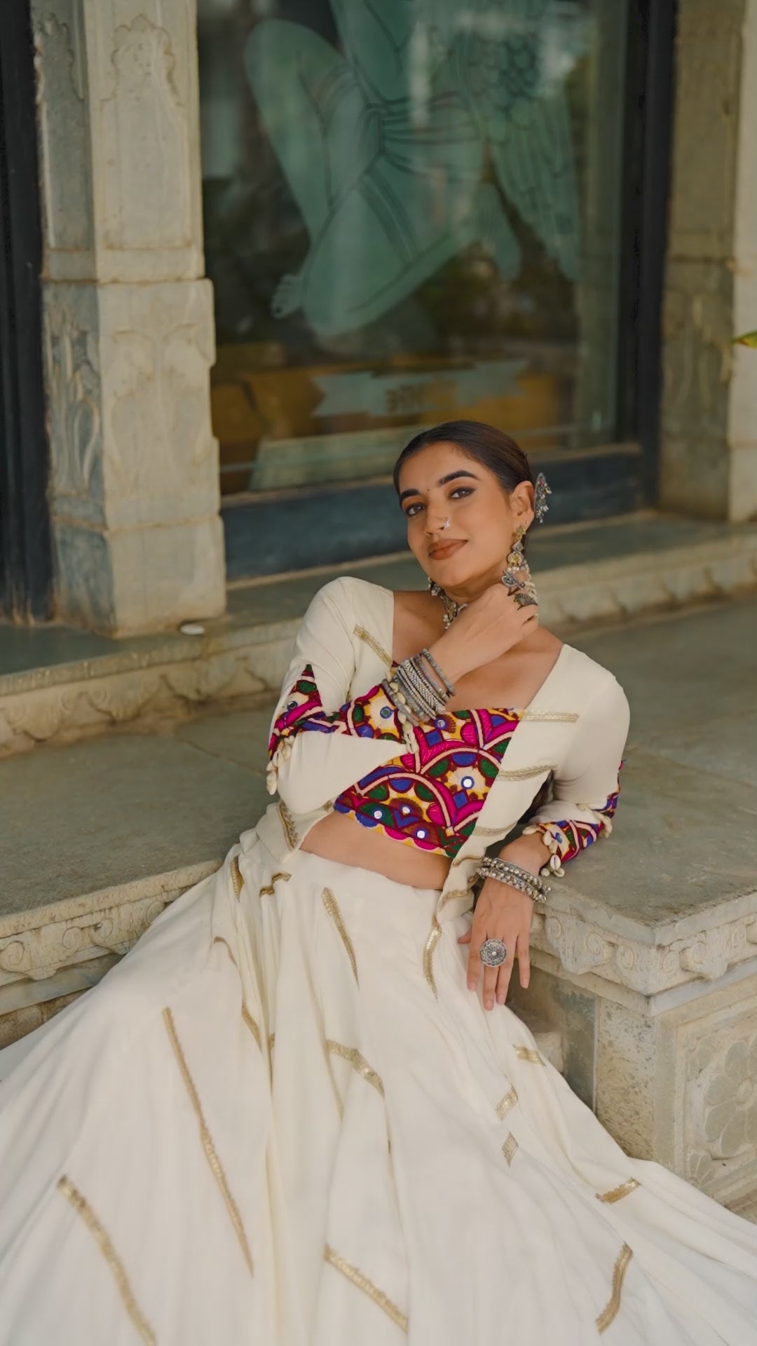 Lvory Lehenga with Embroidered Blouse